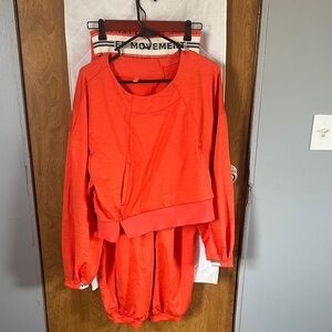 FP Movement by Free People orange paint and top set